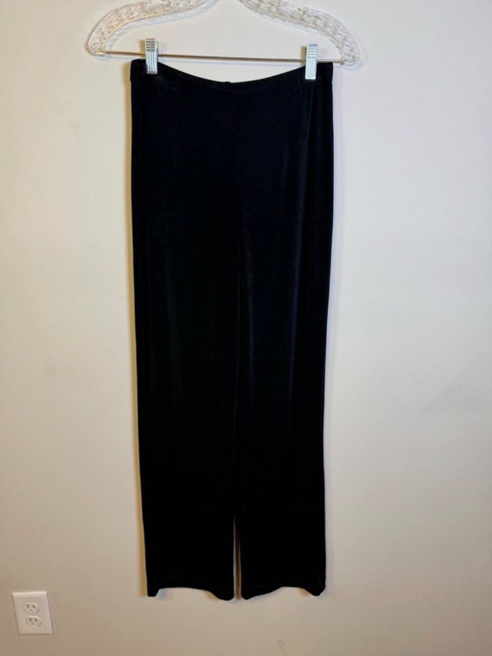 Travelers by Chicos Women Pants Ribbed Slinky Knit Black Size 1 Short